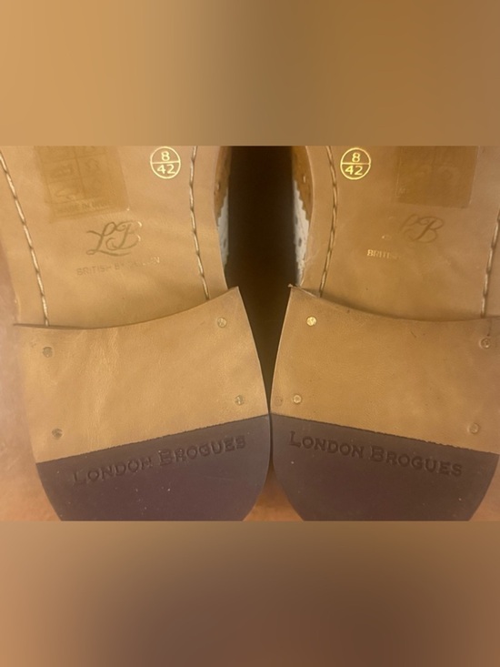 London Brogues Gatsby Tan White Wingtip Oxford Shoes Mens 8 EU 42 main image 5